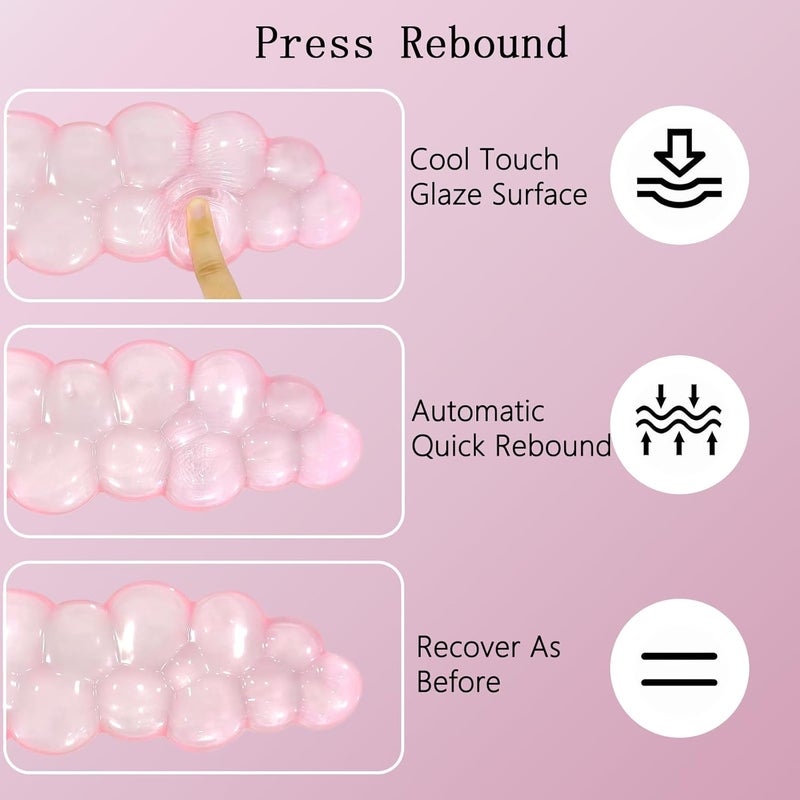 WFCYGL Gel Cloud Wrist Rest Keyboard Clear Pink Mouse Pad with Wrist Rest Set 3PCS Ergonomic Cool Keyboard Wrist Pad Cute Acrylic Coaster Non-Slip Base Cute Transparent Mouse Wrist Pad Support for Computer - Image 5
